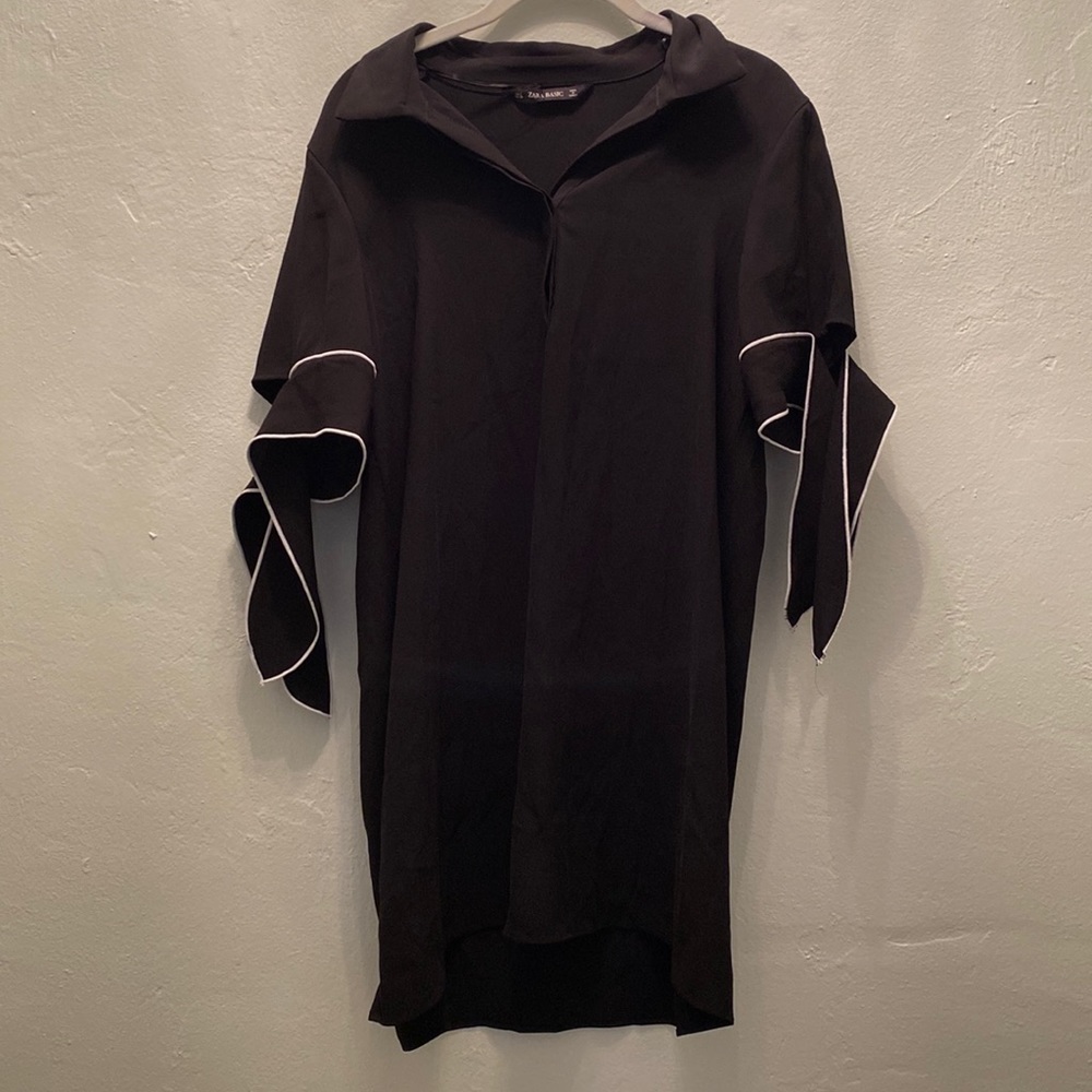 Zara Basic Tie Sleeve Mini Dress